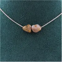 Bijoux Pierres et Minéraux. Collier 2 perles Pietersite des USA. Chaine en acier inoxydable Collier femmes, hommes. Taille personnalisable.