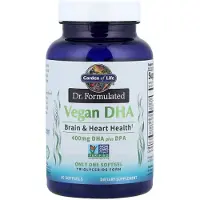 Garden of life , DHA Végétalien Formulé par le Dr Plus DPA, 30 Softgels