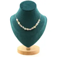 Bijoux Pierres et Minéraux. Collier 15 perles Quartz à Rutile doré du Brésil Chaine en acier Collier femmes, hommes. Taille personnalisabl