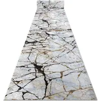Rugsx TAPIS DE COULOIR antidérapant LOTUS MARBLE 21136 beige lavable 120cm 120x350 cm