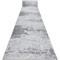 Rugsx Tapis de couloir Structural MEFE 6182 deux niveaux de molleton gris 100 cm 100x710 cm