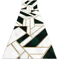 Rugsx Tapis de couloir EMERALD exclusif 1015 glamour, élégant marbre, géométrique bouteille verte / or 120 cm 120x860 cm
