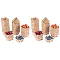 Melitt 120x Panier à Baies en Pulpe de Fibre, pour Fraises, Myrtilles, Framboises, Raisins, Cerises, Conteneurs pour Paniers à Fruits et Légumes