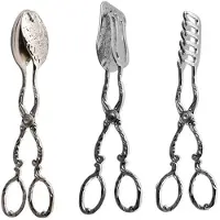 Tlily Rétro Fruits Salade Gâteau Clip Repas Clip Snack Gâteau Clip Salade Pâtisserie Clip Cuisson Barbecue Outils Argent