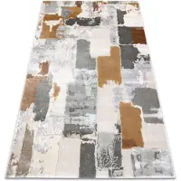 Rugsx Tapis ACRYLIQUE ELITRA 6215 Abstraction vintage gris / jaune 200x300 cm