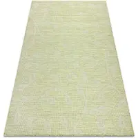 Rugsx Tapis SIZAL PATIO 3045 feuilles tissé à plat vert / beige 175x270 cm