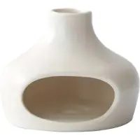 Exogio Élégant brûleur en céramique avec cheminée - Parfait pour la méditation, le yoga et l'aromathérapie Décoration Cadeau Blanc