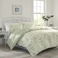 Laura Ashley Home - Parure de lit double réversible en coton avec housse de couette assortie, légère et décorative pour toutes les saisons (Natal