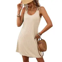 Semoic Robes d'été cache-cœur pour femmes 2025 Eyelet Casual