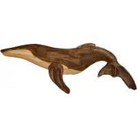 Torribaly Statue décorative en bois représentant un poisson de mer, une baleine, une sculpture, une décoration rustique, une décoration murale, D