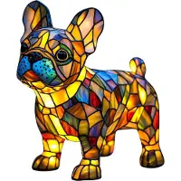 Typecat Lampes pour chiens, veilleuse en résine et verre teinté, série chien, mignonne
