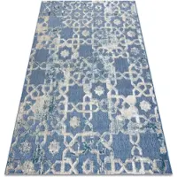 Rugsx Tapis Structural SOLE D3881 Ornement - tissé à plat bleu / beige 120x170 cm