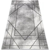 Rugsx Tapis NOBLE moderne 1520 45 vintage, géométrique, lignes - Structural deux niveaux de molleton gris 140x190 cm
