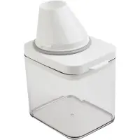 Torribaly Nouveau distributeur de détergent à lessive hermétique avec tasse à mesurer en plastique Tr