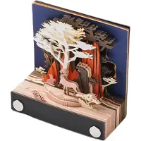 Typecat Calendrier 3D en papier sculpté - Décoration de bureau, cadeau d'anniversaire, soulagement du stress, voir les cerfs dans la forêt profonde