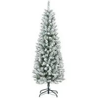 MUVOE HOMCOM Sapin de Noël artificiel de 180 cm avec 479 branches et neige artificielle pour les décorations de Noël, vert
