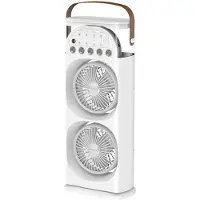 Typecat Ventilateur double à cinq trous, humidificateur, prise multi-positions, lumière colorée, grande capacité, modèle dortoir