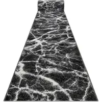 Rugsx TAPIS DE COULOIR BCF MORAD Marmur Marbre anthracite / noir 90 cm 90x230 cm