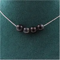 Bijoux Pierres et Minéraux. Collier 4 perles Oeil de faucon 8 mm. Chaine en acier inoxydable Collier femmes, hommes. Taille personnalisabl