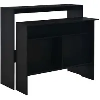 Helloshop26 Table haute mange debout bar bistrot avec 2 dessus de table noir 130 cm 0902039
