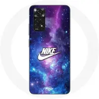 Nike Coque - - Xiaomi Redmi Note 11 4G - Logo Blanc - Espace Coloré - Souple