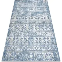 Rugsx Tapis Structural SOLE D3732 aztèque, diamants - tissé à plat bleu / beige 140x190 cm