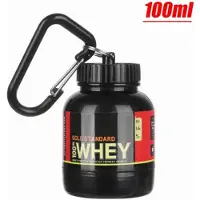MaxPower Mini bouteilles portables de poudre de protéines avec porte-clés, entonnoir de santé, bouteille de médicaments, petite tasse