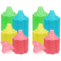 Semoic 400 Pièces 4 Oz Tasses à Glace Rasées Colorées Tasses à Cône de Neige en Forme de Fleur Bols à Crème Glacée en Plastique Anti-Fuite
