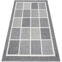 Rugsx Tapis SPRING 20426332 carrés cadre à cordes, à boucles - gris 200x290 cm