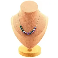 Bijoux Pierres et Minéraux. Collier 10 perles Hématite multicolore 8 mm. Chaine en acier Collier femmes, hommes. Taille personnalisable.