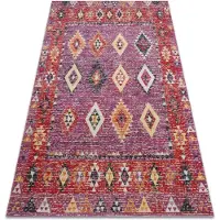 Rugsx Tapis moderne MUNDO D7701 diamants boho extérieur rose / beige 160x220 cm