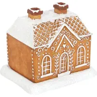 Exogio Brûleur d'encens en résine en forme de maison en pain d'épices, décoration de cheminée pour Noël