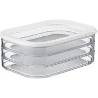Torribaly Boîte de rangement pour morceaux de viande de 1,6 L avec couvercle hermétique à 3 niveaux. Ne passe pas au lave-vaisselle.