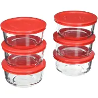 Pyrex Ensemble de 6 bo tes de conservation en verre avec couvercles (12 pi ces)