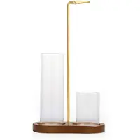 Typecat Porte-encens pour bâtonnets anti-cendres avec récupérateur de cendres en verre et organiseur, marron foncé