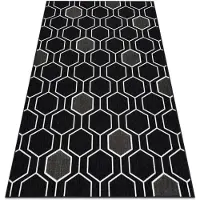 Rugsx Tapis SPRING 20404993 Hexagone, à cordes, à boucles - noir 120x170 cm