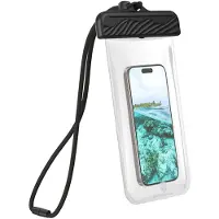 FORCE CASE Pochette Étanche IPX8 Renforcée pour Smartphone avec Cordon au Tour de Cou Transparent