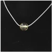 Bijoux Pierres et Minéraux. Collier 1 perle Citrine 8 mm Chaine en acier inoxydable.