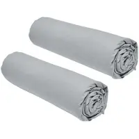 TODAY Lot de 2 draps-housse acier - 140 x 190 cm