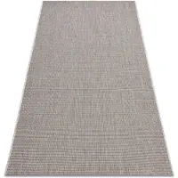 Rugsx TAPIS EN CORDE SIZAL FLOORLUX 20580 plaine couleur unie - argent / noir 120x170 cm