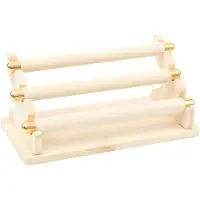 Jojomino Présentoir à bagues en bois à 3 niveaux, présentoir à bijoux en T, présentoir et organiseur, abricot