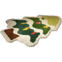 Jojomino Tapis de sol nordique en imitation cachemire pour sapin de Noël, tapis de salle de bain absorbant, décoration d'hôtel, couverture de chevet A