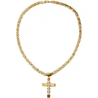 Jojomino Collier avec pendentif en acier inoxydable pour homme, chaîne plate ton 6 mm, 22 pouces