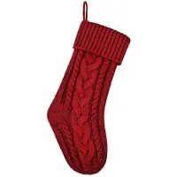 Typecat Chaussettes de Noël tricotées pour la famille - Chaussettes rouges à suspendre pour cheminée