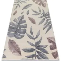 Rugsx Tapis HEOS 78428 crème / rose FEUILLES MONSTERA 120x170 cm