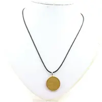 Bijoux Collier - Pierres et Minéraux - Pièce de Monnaie 5 Gulden Beatrix - Cordon Cuir Noir - 45-50 cm - 23,5 mm