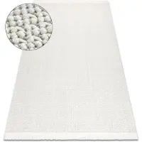 Rugsx Tapis NANO FH93A Plaine couleur, bouclé, tissé plat blanc 140x190 cm