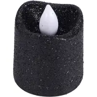 Torribaly Lot de 24 bougies votives dorées sans flamme à LED noires pailletées