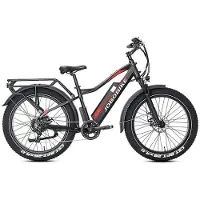 Jobobike Vélo Électrique - Robin - Fatbike 26'' - 13Ah Battery - Bafang 48V 250W - Max Range 65KM- Shimano 7 speed - Noir