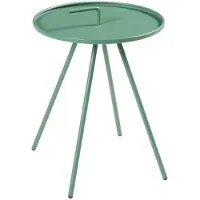 Helloshop26 Table d'appoint - - 55 x 42 cm - Acier laqué - Vert - Utilisation intérieure/extérieure